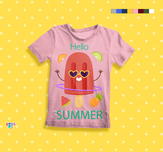 Hello Summer Kids Cotton T-Shirt