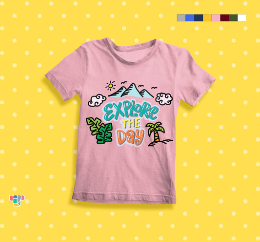 Explore The Day Summer Kids Cotton T-shirt