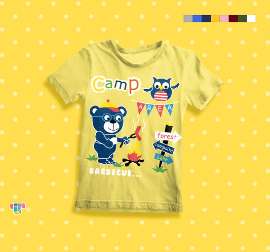 Forest Camp Fancy Kids Cotton T-Shirt