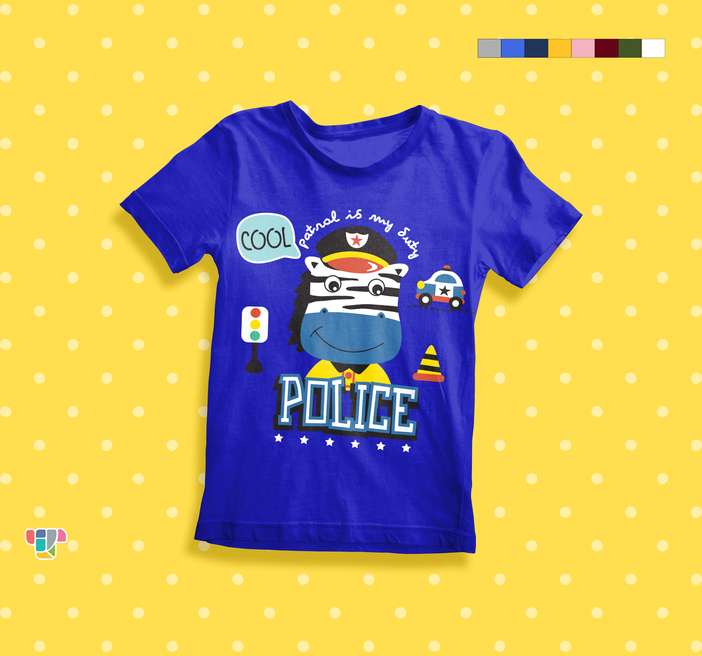 Cool Police Fancy Kids Cotton T-shirt